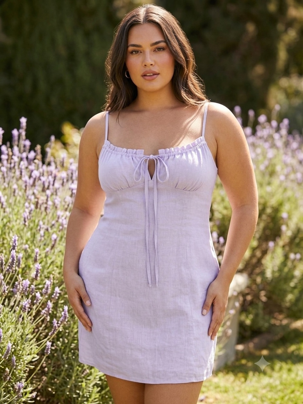 Forever 21 Wisteria Purple Linen Mini Dress XL NWT